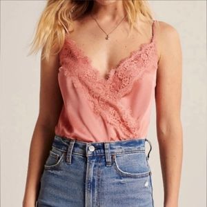 LN Abercrombie Satin Lace Bodysuit XS